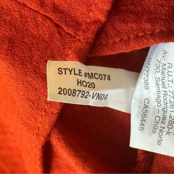 Madewell Smocked Sleeve Wrap Top Long Sleeve Rust Orange Size M - Picture 10 of 10